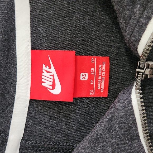 Like New Womens Nike 2 Way Zipper Hoodie Grey XS - Picture 2 of 6